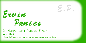 ervin panics business card